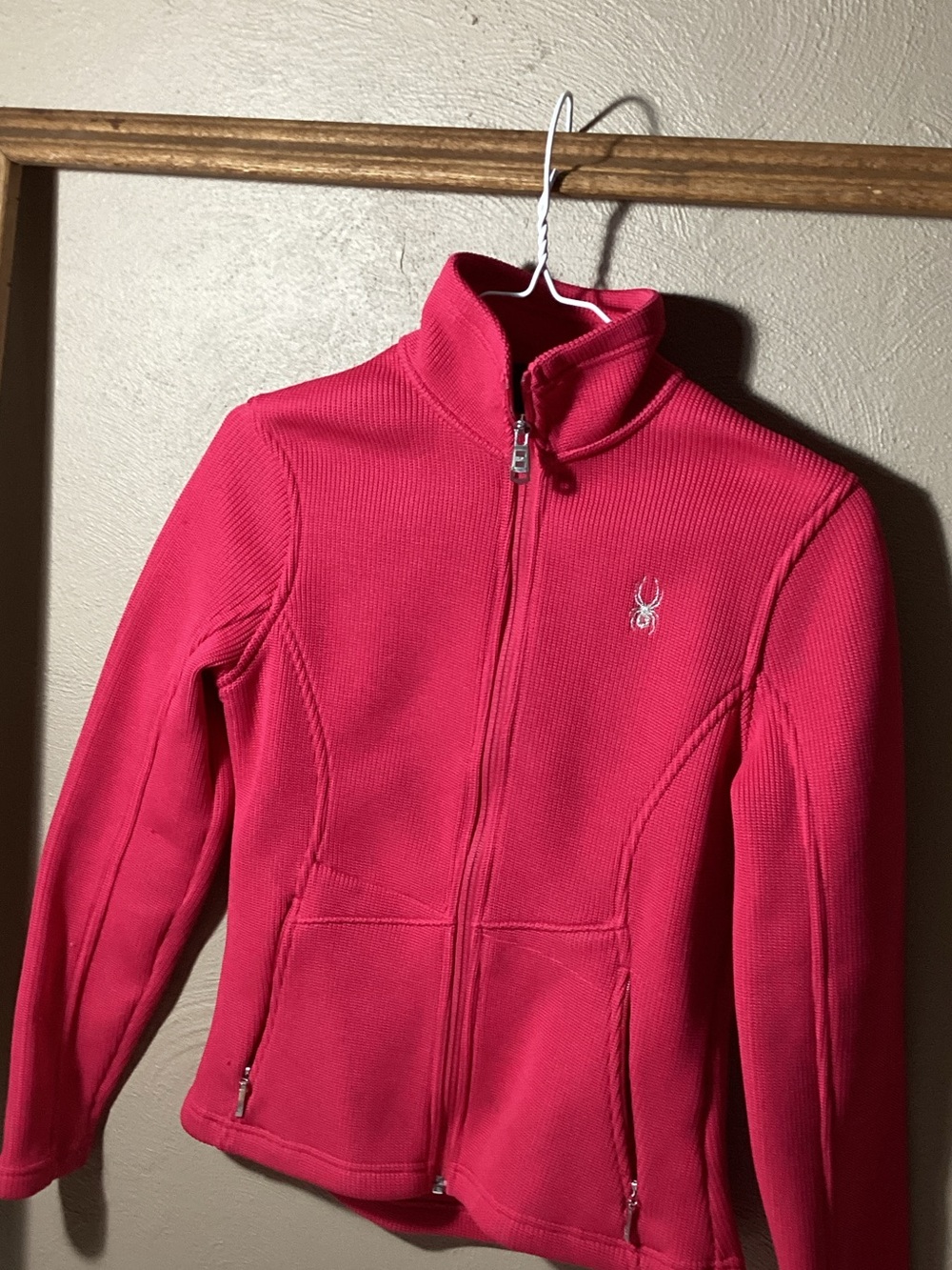 Spyder Women's Zip-Up Teddy Fleece Jacket in Hot Pink